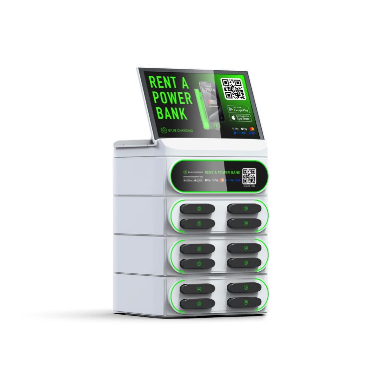 BAJIE CHARGING-12口叠加带屏机柜-白色-左侧面-1