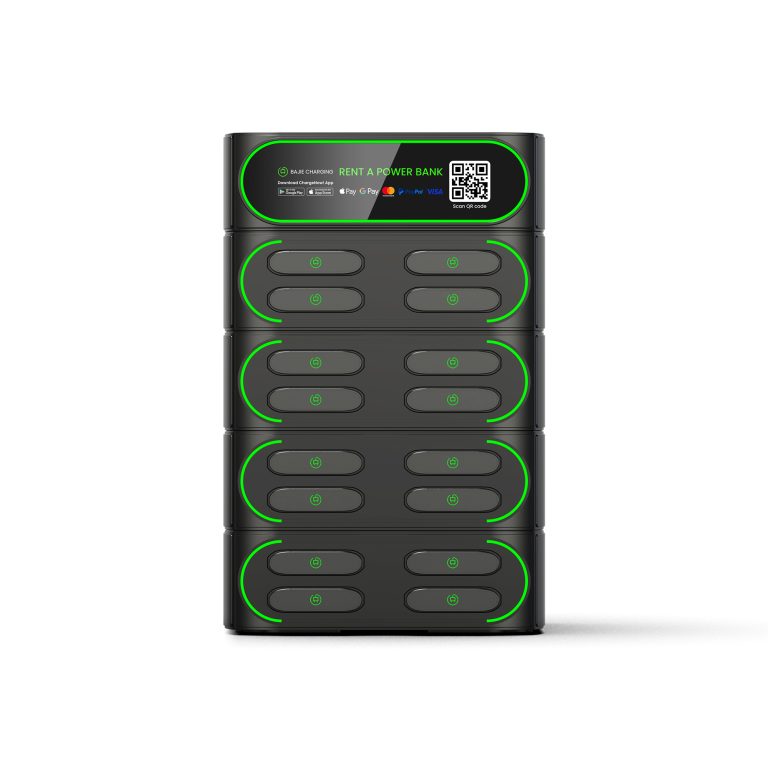 BAJIE CHARGING-16口叠加机柜-黑色-正面-1
