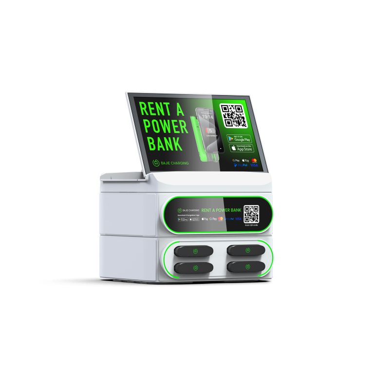 BAJIE CHARGING-4口叠加带屏机柜-白色-左侧面-1