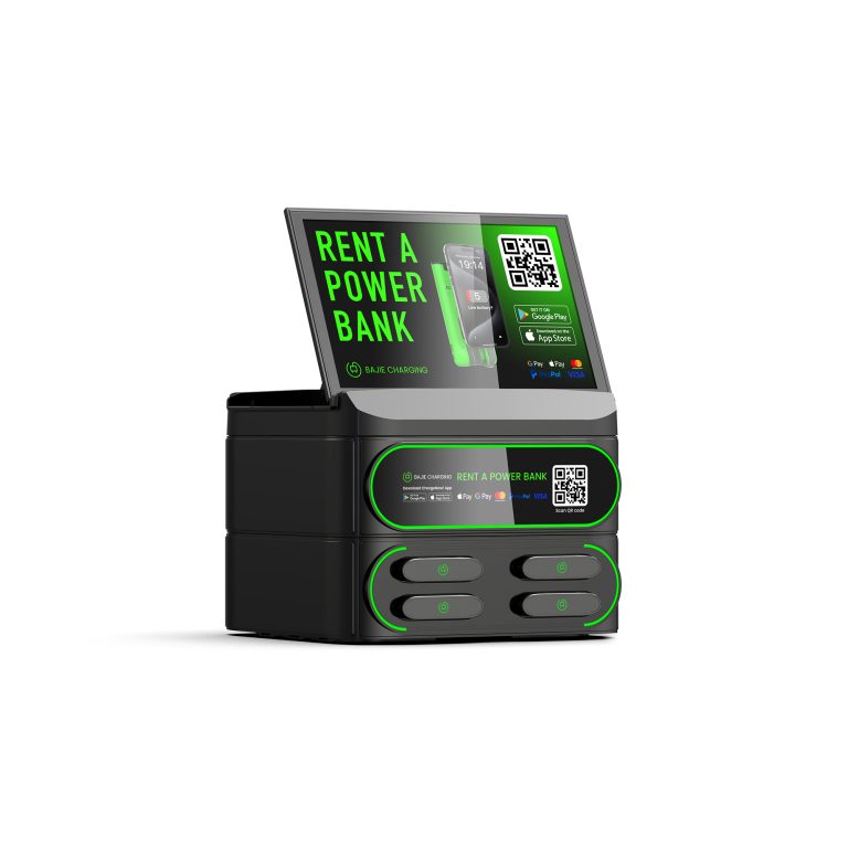 BAJIE CHARGING-4口叠加带屏机柜-黑色-左侧面-1