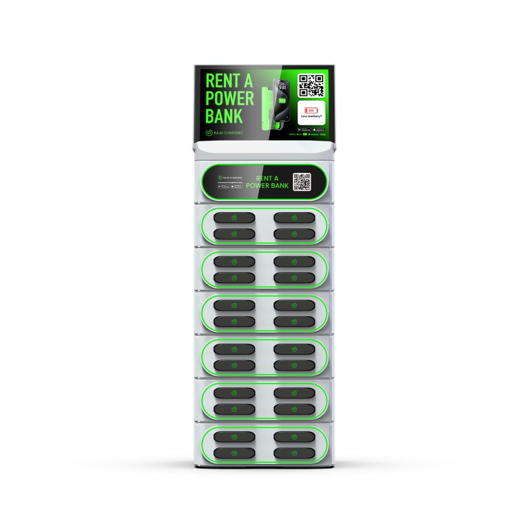 BAJIE CHARGING-叠加24口带屏机柜-白色-正面-1