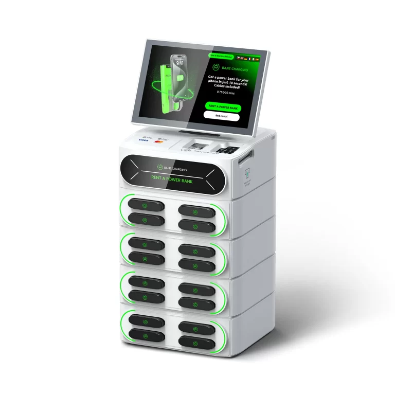 BAJIE CHARGING-16口叠加内置POS机柜-外漏键盘款-白色-右顶面-2