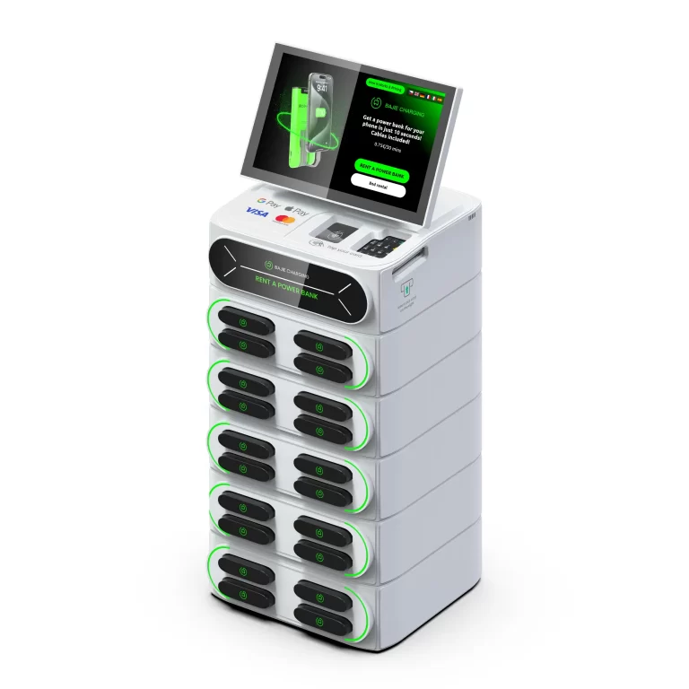 BAJIE CHARGING-20口叠加内置POS机柜-外漏键盘款-白色-右顶面-1