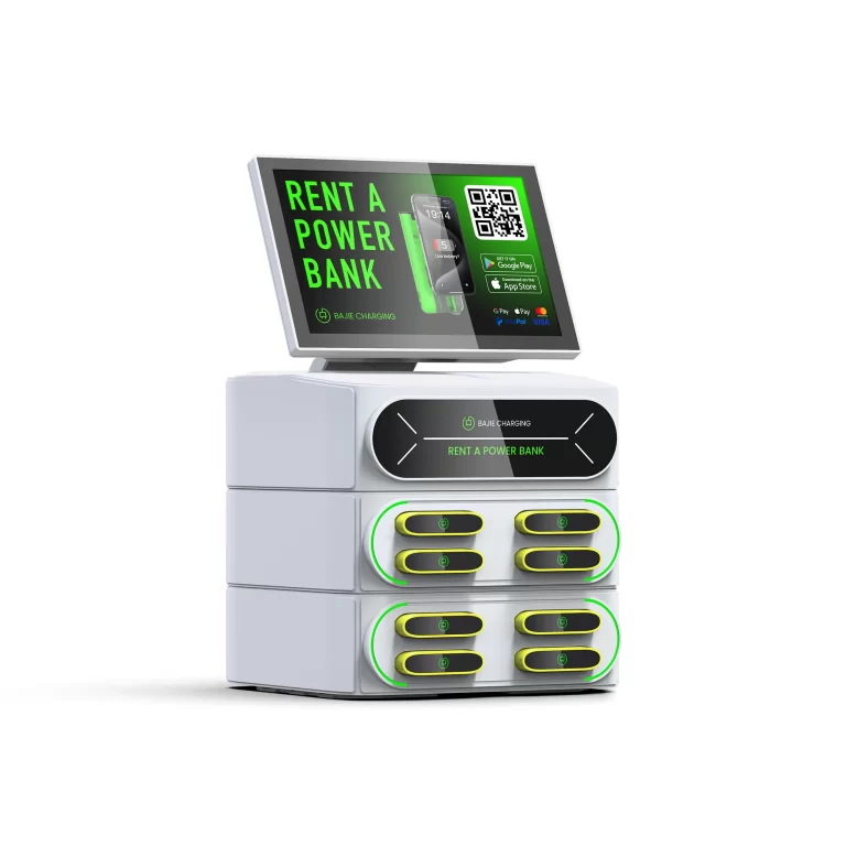 BAJIE CHARGING-8口叠加内置POS机柜-白色黄宝-左侧面-1