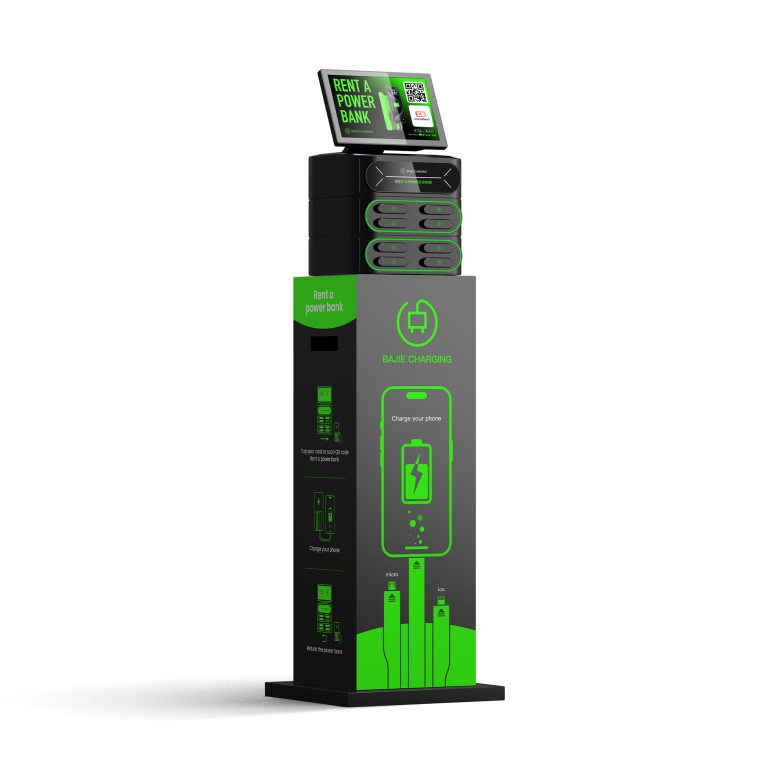 BAJIE CHARGING-8口叠加内置POS机柜-底座-黑色-左侧面-1