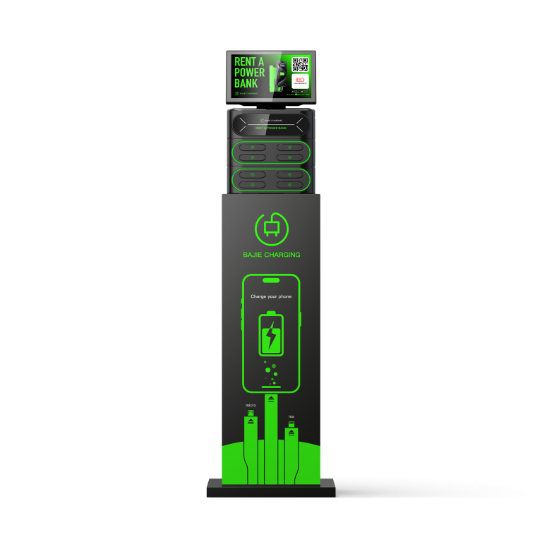 BAJIE CHARGING-8口叠加内置POS机柜-底座-黑色-正面-1