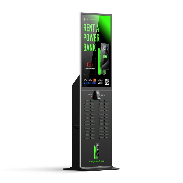BAJIE CHARGING-48口43寸薄屏Stripe POS(中)机柜02-黑色-左侧面-1