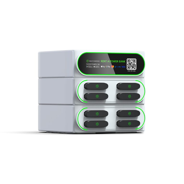 BAJIE CHARGING-8口叠加机柜-白色-左侧面-1