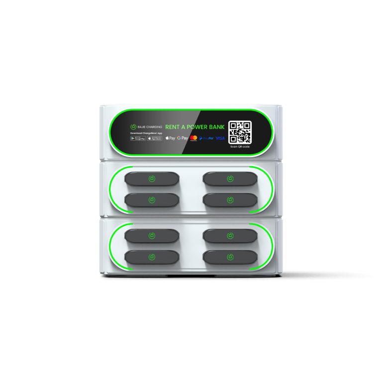 BAJIE CHARGING-8口叠加机柜-白色-正面-1