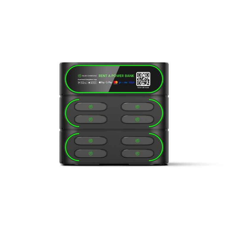 BAJIE CHARGING-8口叠加机柜-黑色-正面-1