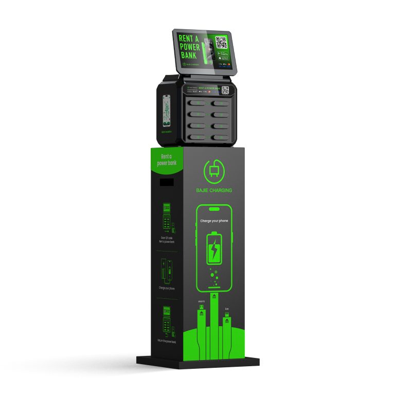 BAJIE CHARGING-8口带屏机柜-底座-黑色-左侧面-1