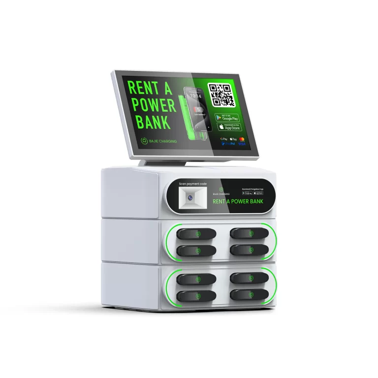 BAJIE-8口叠加带屏机柜-扫码器-白色-左侧面-1