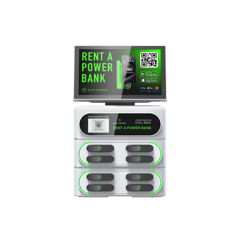 BAJIE-8口叠加带屏机柜-扫码器-白色-正面-1